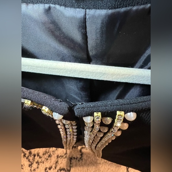 Women’s Tahari Arthur S Levine Black Pearl Trim Suit Blazer Petite 6P Open Front - Picture 5 of 14